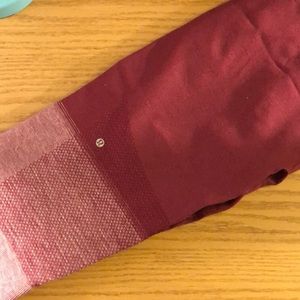 Lululemon crop leggings with fade coloring.